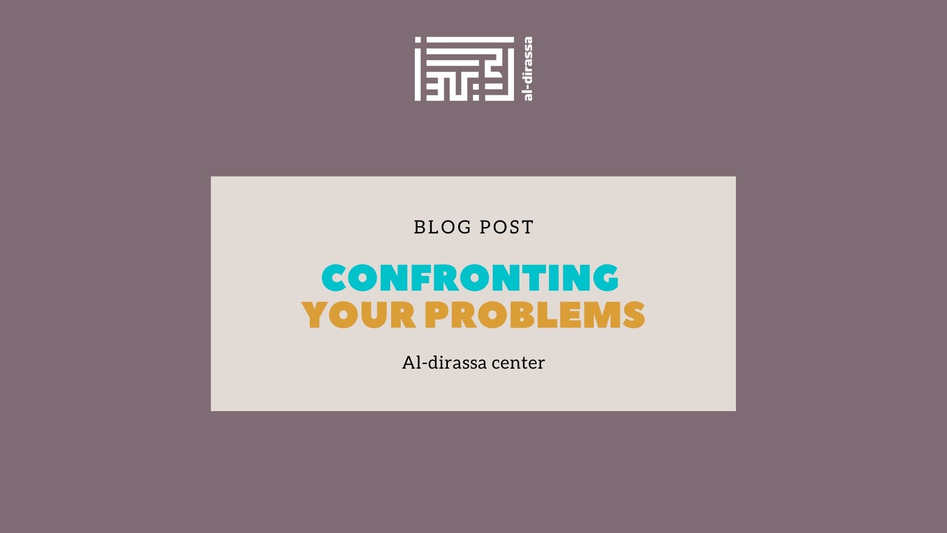 confronting your problems