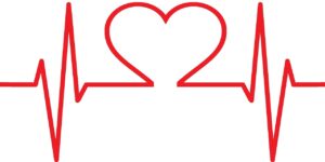 Illustration of a heart with heartbeat line symbolizing Allah’s help
